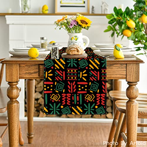 African Tribal Juneteenth Table Runner 13 x 72 Inch Pack of 2 Home Decor