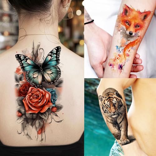 Waterproof Temporary Tattoos for Adults 70 Sheets - Dragon Tiger Variation