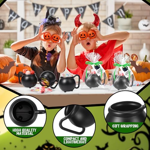 Halloween Mini Cauldrons & Witch Brooms Party Favors Set - 12 Pieces