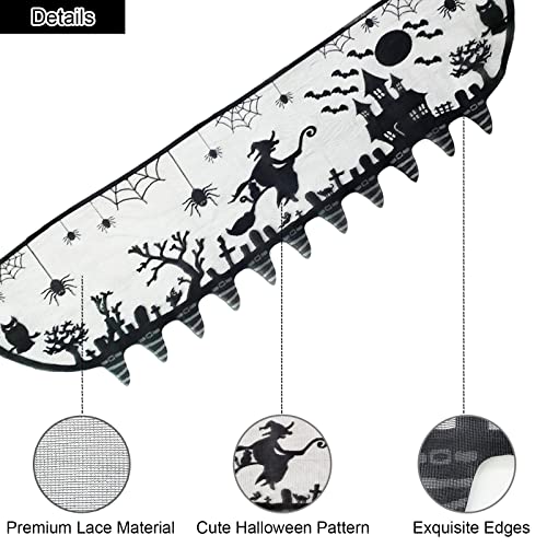 Halloween Mantle Scarf for Fireplace - Gothic Lace Haunted House Decor