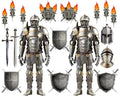 Medieval Party Decorations Set - 30pcs Knight Armor Shields & Props for Halloween & Birthday