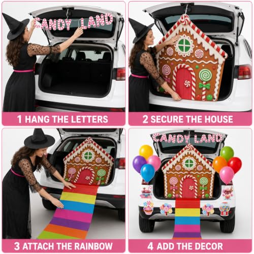 Candy Land Trunk or Treat Car Decoration Kit - Halloween Theme - Candyland Variation