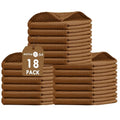 Brown 12x12 Inch Waffle Dish Cloths 18 Pack - Cotton Absorbent Kitchen Towels