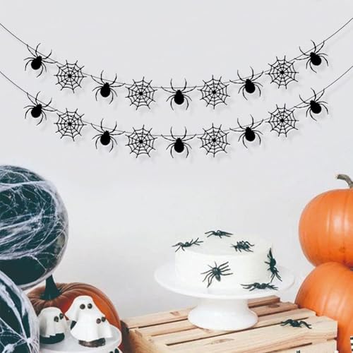 Halloween Spiderweb Banner Party Decorations Outdoor Indoor Garland - Reusable