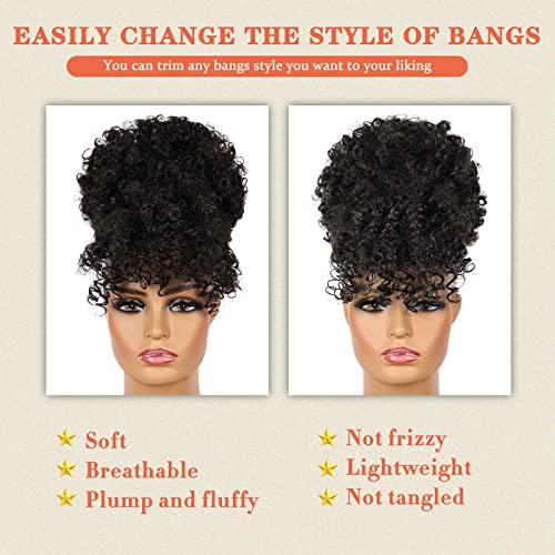 Afro Puff Drawstring Ponytail with Bangs for Black Women - Variation 2###