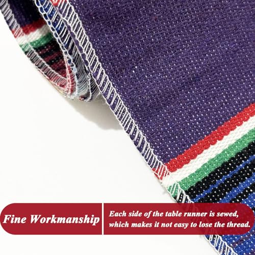 Purple Mexican Table Runners 14 x 84 Inch Fiesta Party Decoration - 6 Pack