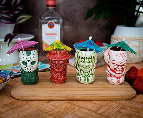 Horror Movie Mini Muglet Set - 4 Collectible Ceramic Cocktail & Coffee Cups