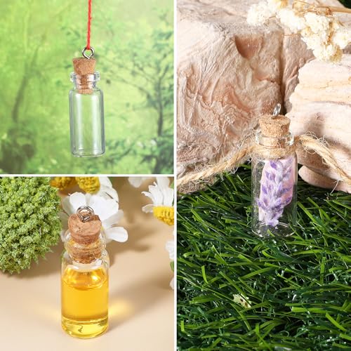 15 Pcs Mini Glass Bottles with Cork - 2ml Tiny Jars for DIY Crafts & Decorations