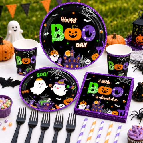 Halloween Birthday Decorations Party Kit with Balloons, Tableware & Garland