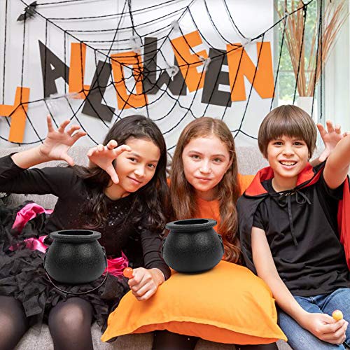 Assorted Size Black Cauldron Candy Buckets - 9 Pack for Halloween & St. Patrick's Day