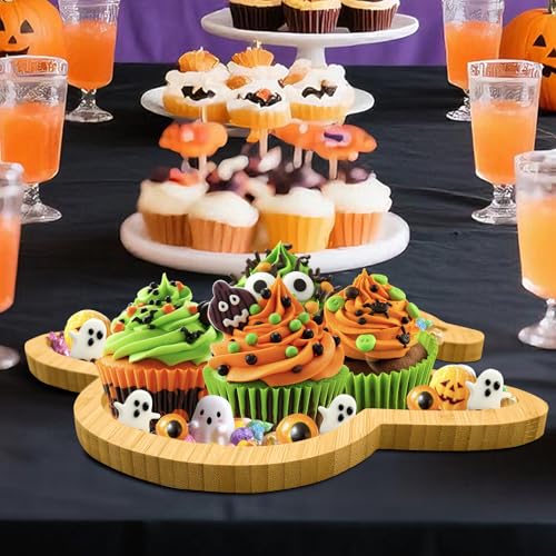 Halloween Charcuterie Board Platter - Wooden Witch Hat Serving Tray