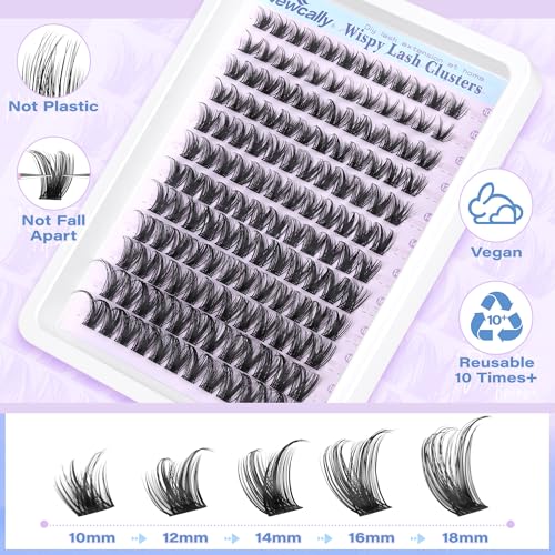 F-Spiky Lash Clusters Wispy False Eyelash Extensions 10-18mm Natural Look 144Pcs