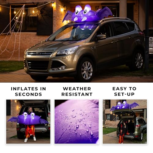 Halloween Inflatable Car Decorations Kit - 6 FT Bat with Lights, 2 Pack