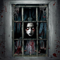Mini Girl Ghost Curtains for Halloween Decorations, Window Silhouettes, Scary Screen