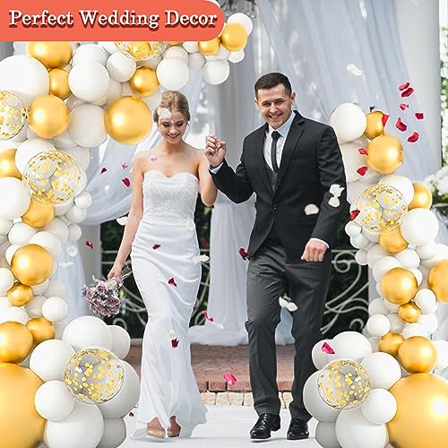 White Balloon Arch Kit 8.2FT & 6FT with Stand - Upgraded Half Arch Frame for Weddings & Parties