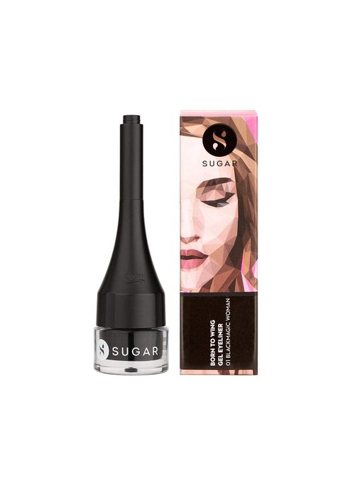 SUGAR Cosmetics Born To Wing Gel Eyeliner with Brush Smudgeproof & Matte Lasts Upto 12 hrs - 1 count (Pack of 1) 01 Blackmagic Woman
