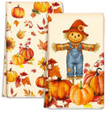 Fall Microfiber Kitchen Towels Set of 2 - Straw Pumpkin Off-White, Harvest Decor