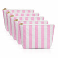 Aspen Lane Makeup Bag Set of 5 Waterproof Cosmetic Bags for Women Travel Makeup Bag Organizer Small Makeup Pouch Bulk Gifts for Bridesmaids Bachelorette Party and Travel Pouches Pink White
