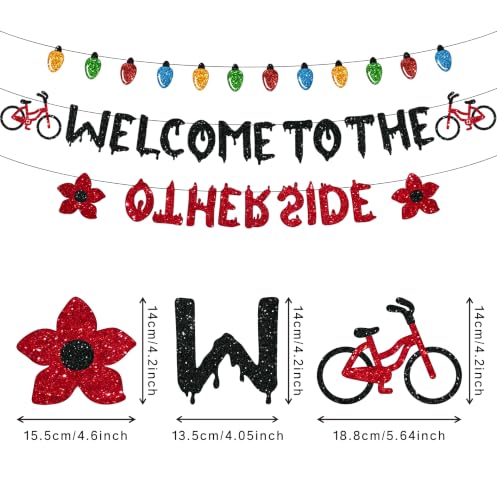 Halloween Birthday Party Banner - Welcome to the Other Side Upside Down Horror Decorations