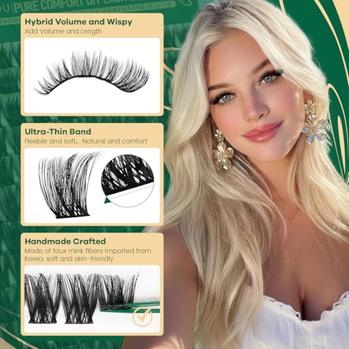KEYYOU Thick Volume Lash Clusters Kit PC03-D-10-18MIX for Natural & Glam Looks