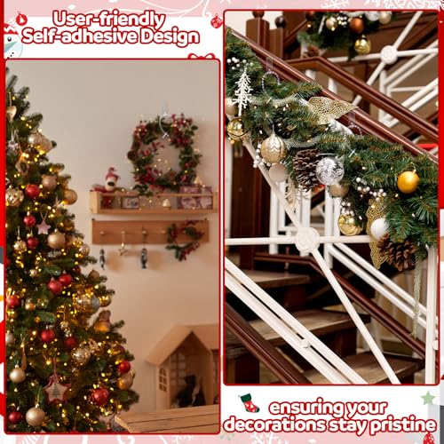 Clear Garland Hanger Ties - 12 Pack 10-Inch Silicone & Plastic Holiday Decor