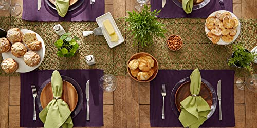 Eggplant 13x19 Inch Ribbed Cotton Placemat Set of 6