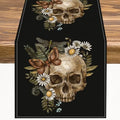 Halloween Skull Table Runner 13x36 Inches Gothic Skeleton Decor for Indoor Dining - Variation Skull-5
