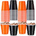 50 Pcs Halloween Plastic Shot Glasses 2 oz Disposable Party Cups - Black & Orange