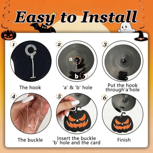 Halloween Hanging Streamers Set - 36 PCS Indoor Outdoor Ghost Pumpkin Witch Decor