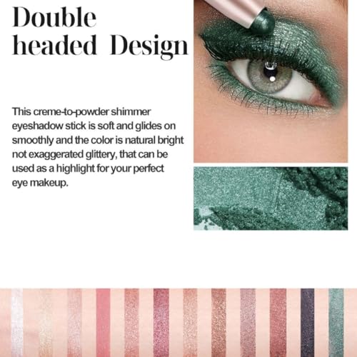 A10 Black Long-Lasting Cream Eyeshadow Stick with Shimmer & Built-in Smudger - Easy Application