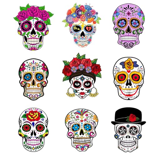 36 Pack Dia De Los Muertos Skull Ornaments for Holiday & Party Decor - Multi-Use Christmas, Halloween, Cinco De Mayo