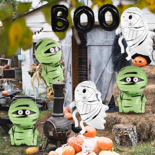Halloween Party Balloons Set - Foil Ghost Mummy Boo Decorations for Events