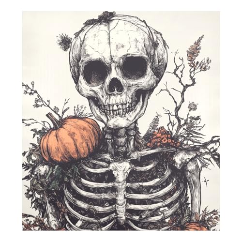 Halloween Pumpkin Skeleton Refrigerator Magnet Cover - 23x26 Inch, Color19