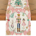 Pink 13x90 Inch Christmas Nutcracker Table Runner - Holiday Home Decor