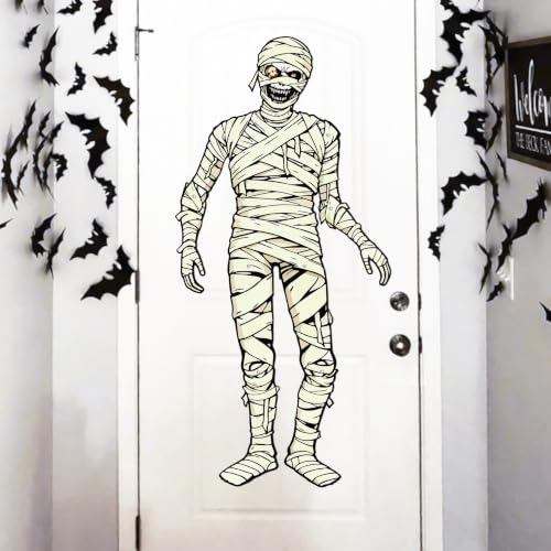 Halloween Mummy Decorations - 2 Pack Jointed Paper Mummies for Spooky Displays - Variation of Mummy / 2