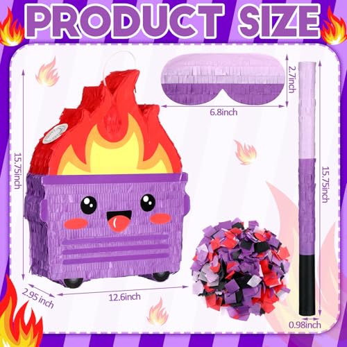 Dumpster on Fire Piñata for Birthday Party - Purple, 15.75 x 12.6 Inches Variation of THIS listing