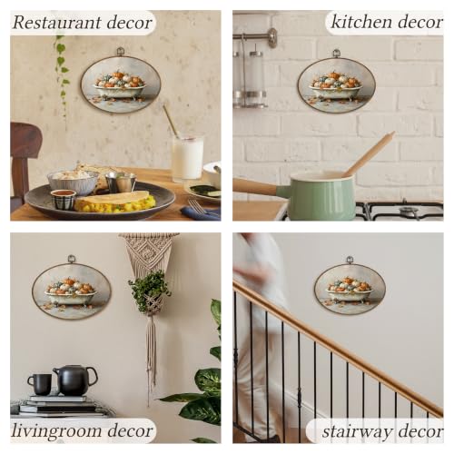 Fall Pumpkin Wall Art Decor - Oval Thanksgiving Bedroom Bathroom 11.4x8.6 Inch - Pumpkin 7