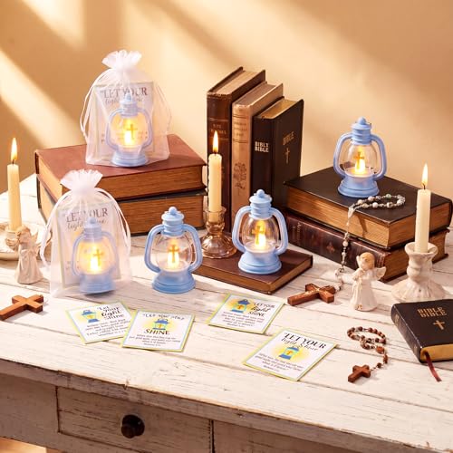 Let Your Light Shine Christian Lantern Gift Set - 12 Religious Jesus Light Kits