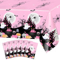 6 pcs Pink Halloween Boo Party Tablecloths Baby Shower Decorations - Waterproof & Disposable