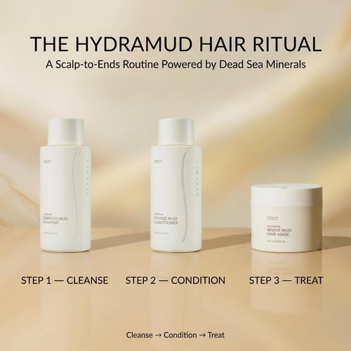 SEACRET Minerals HydraMud Shampoo - Natural Mud Formula Enriched with Argan Oil | SLS-Free, 13.3 FL Oz