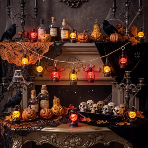 Halloween Mini Pumpkin Lantern Keychain - Bulk 12 Pcs, 3.1 Inch, Pumpkin Variation