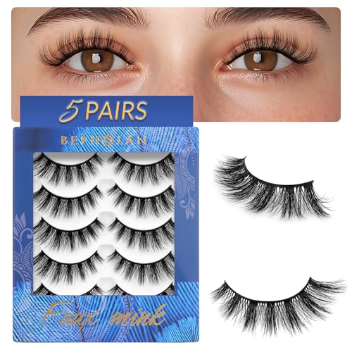 False Eyelashes DV05 Wispy 3D Fluffy Natural Look Cat Eye Set - 5 Pairs