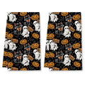 Halloween Kitchen Towels Set - Black Cat Ghost Boo Design, 2 Pcs, Towel13