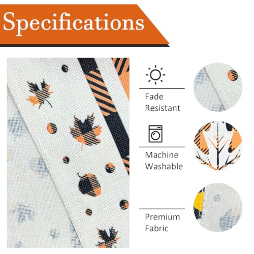 Maple Leaves Fall Table Runner 13 x 108 Inch Autumn Thanksgiving Decor - Farmhouse Style