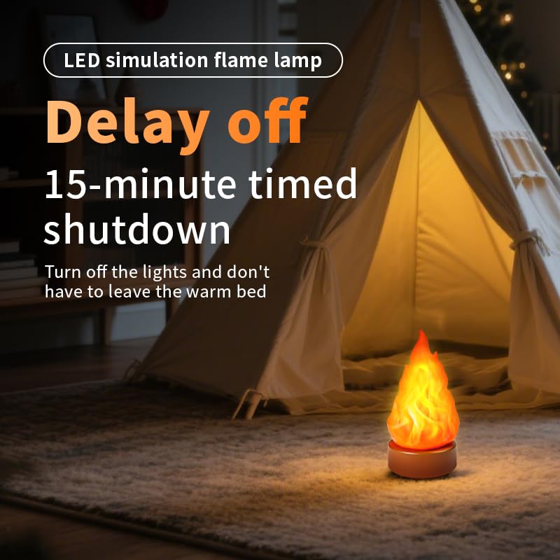 Rechargeable LED Flame Night Light with 3 Modes - Cozy Table Decor