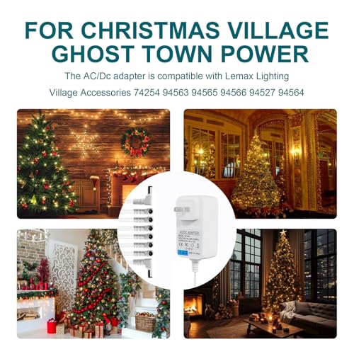 4.5V 8 Output Power Adapter for Lemax Spooky Town Christmas Village - White
