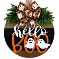 Halloween Wreaths for Front Door Cute Ghost Sign Decoration - Hello Boo Variation