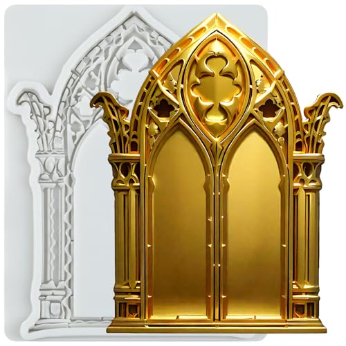 Gothic Gate Fondant Silicone Mold - Cake Decoration & Cupcake Topper - Style B