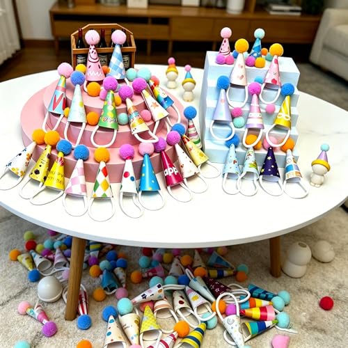 Mini Birthday Party Hats for Small Animals & Toys - 50 pcs