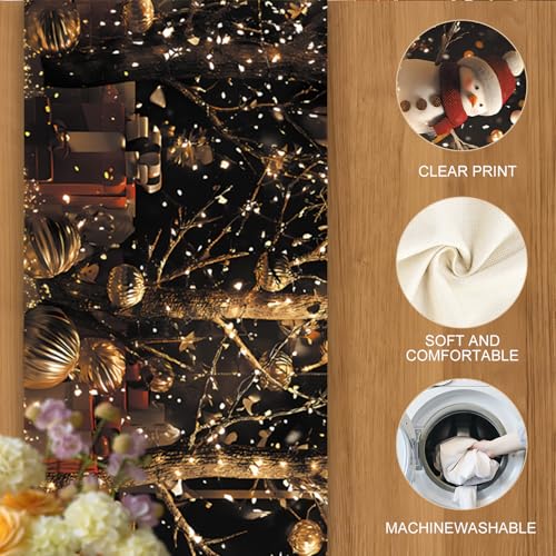 Set of 4 Christmas Snowman and Lights Table Runners & Placemats - Festive Holiday Decor 121